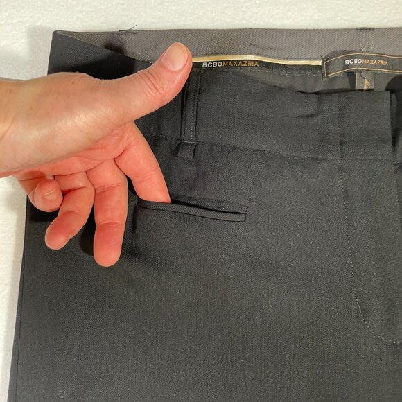 BCBG Christine Wide Leg Trousers Size 10 Black Wool Blend Lightweight Flowy - Picture 7 of 16